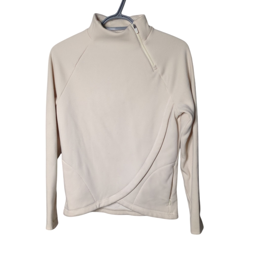 Athleta Cream Girls Wrap Pullover